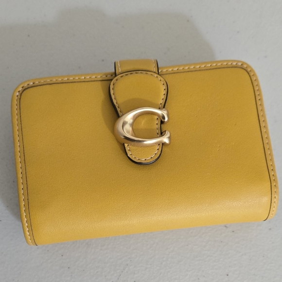 Coach Handbags - Coach Tabby Smooth Yellow Leather Wallet